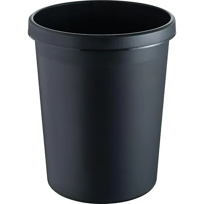 Proregal Papierkorb klassisch mit großem Einwurf - 45 l, Kunststoff, Schwarz - Schwarzer Mülleimer aus Kunststoff, ideal für Büro oder Küche, robust und leicht zu reinigen.