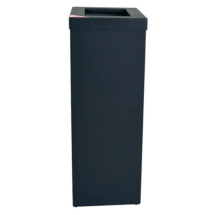 Proregal Standard-Mülleimer Wertstoffsammler RecycloFlex 60 - 60 l, Aluminium, Schwarz - Ein schlanker, rechteckiger Mülleimer in dunklem Farbton mit einer rechteckigen Öffnung oben, ideal für moderne Büros und öffentliche Räume.