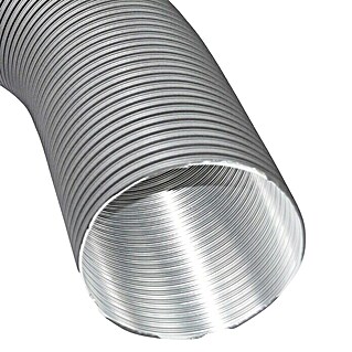Alu-Flexrohr (Durchmesser: 80 mm, Verstellbar: 50 mm - 150 mm, Aluminium, Grau)