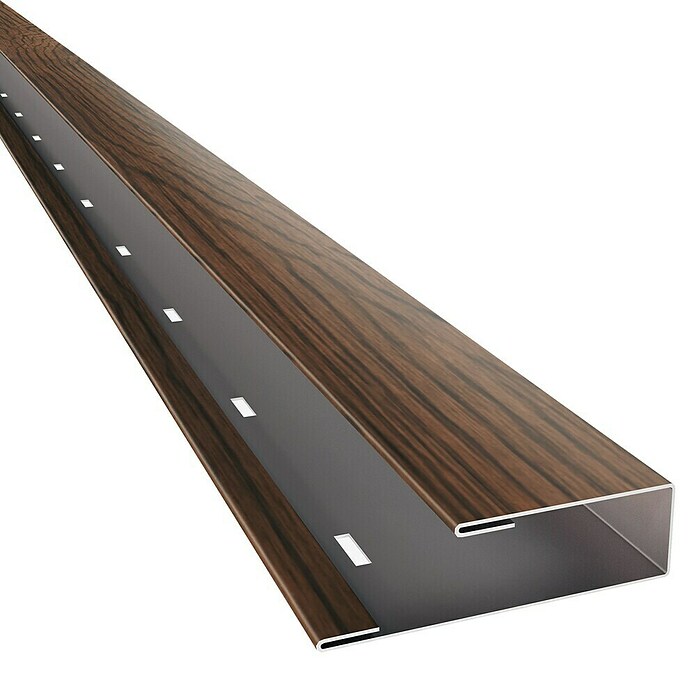Metdach Wandabschlussprofil SG (Nussbaum, Länge: 254 cm, Stahl) | BAUHAUS