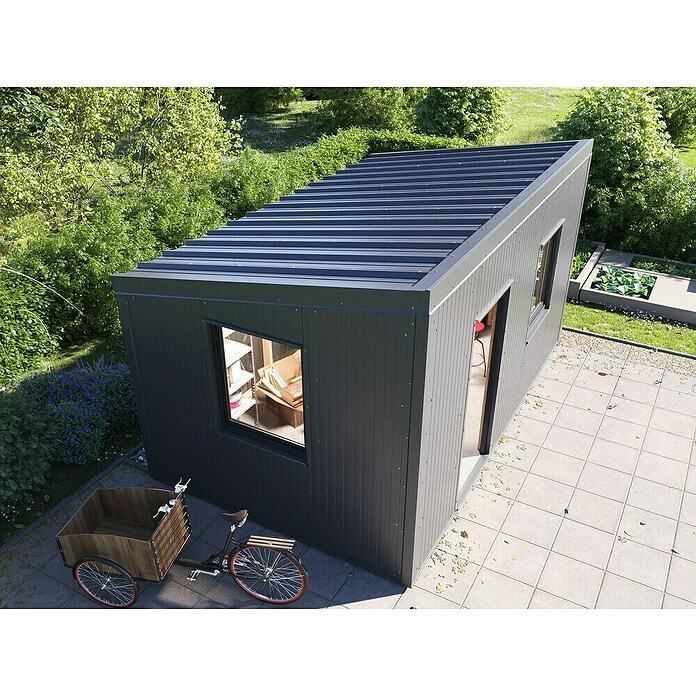 Sandwichplatte Wand- & Dachpaneele (Anthrazit, L x B: 400 x 100 cm, Stahl) | BAUHAUS