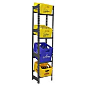 Simonrack Simonbottle Getränkekistenregal Bottleclick (H x B x T: 200 x 40 x 30 cm, Traglast Einlegeboden: 100 kg, Anzahl Böden: 4 Stk., Stecken, Anthrazit) | BAUHAUS