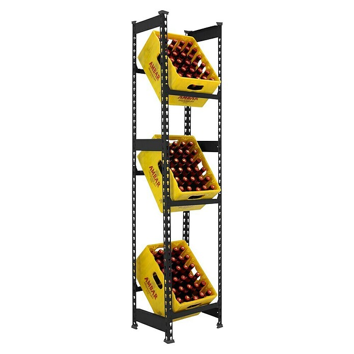 Simonrack Simonbottle Getränkekistenregal Bottleclick (H x B x T: 180 x 40 x 30 cm, Traglast Einlegeboden: 100 kg, Anzahl Böden: 3 Stk., Stecken, Anthrazit) | BAUHAUS