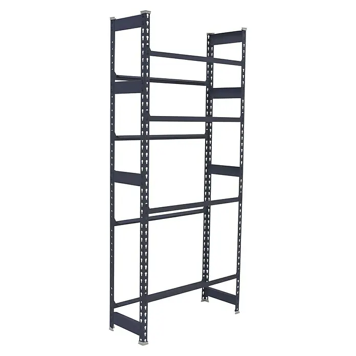 Simonrack Simonbottle Getränkekistenregal Bottleclick - H x B x T: 200 x 80 x 30 cm, Traglast Einlegeboden: 100 kg, Anzahl Böden: 4 Stk., Stecken, Anthrazit - Regalstruktur mit stabilen, grauen Metallrahmen, ideal für Lagerung.