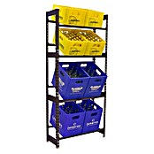 Simonrack Simonbottle Getränkekistenregal Bottleclick (H x B x T: 200 x 80 x 30 cm, Traglast Einlegeboden: 100 kg, Anzahl Böden: 4 Stk., Stecken, Anthrazit) | BAUHAUS