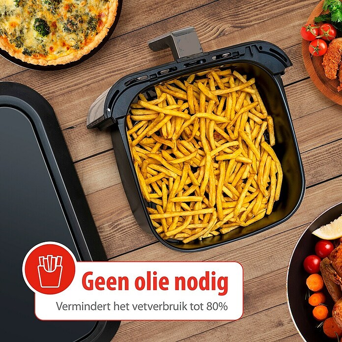 Alpina Airfryer (Zilver / Zwart, Hoogte: 36,5 mm, 1.800 W) | BAUHAUS