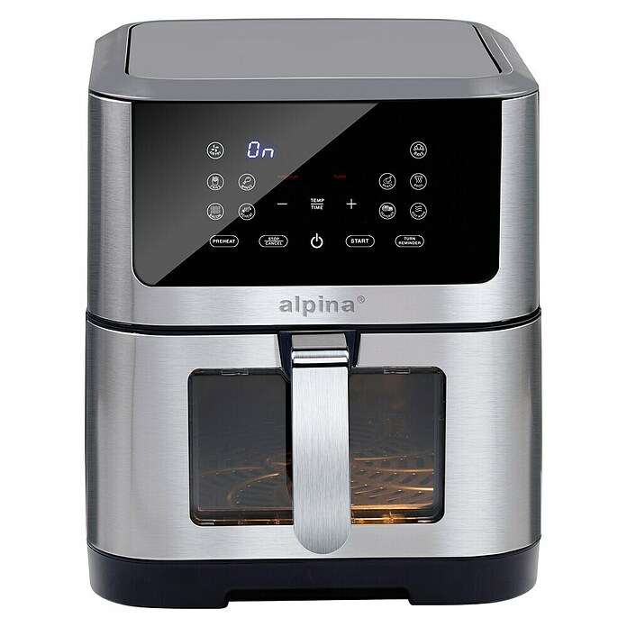 Alpina Airfryer (Zilver / Zwart, Hoogte: 36,5 mm, 1.800 W) | BAUHAUS