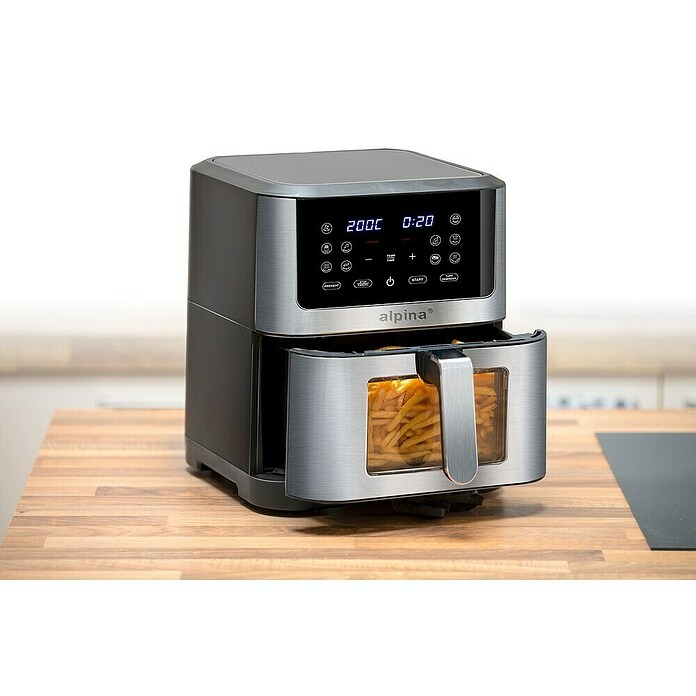 Alpina Airfryer (Zilver / Zwart, Hoogte: 36,5 mm, 1.800 W) | BAUHAUS