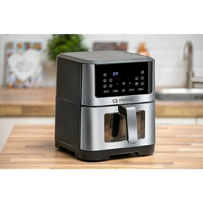 Alpina Airfryer (Zilver / Zwart, Hoogte: 36,5 mm, 1.800 W) | BAUHAUS