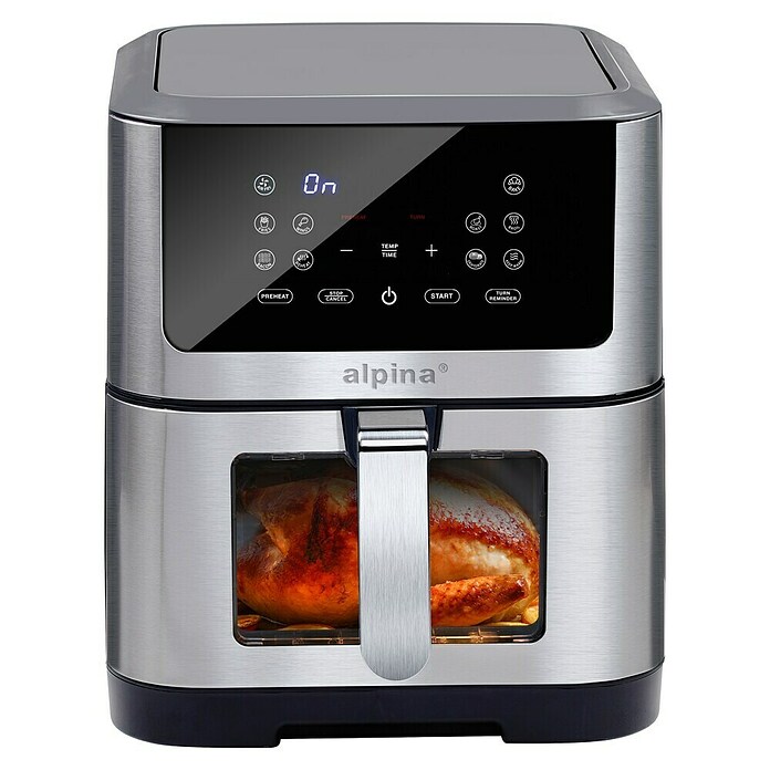 Alpina Airfryer (Zilver / Zwart, Hoogte: 36,5 mm, 1.800 W) | BAUHAUS