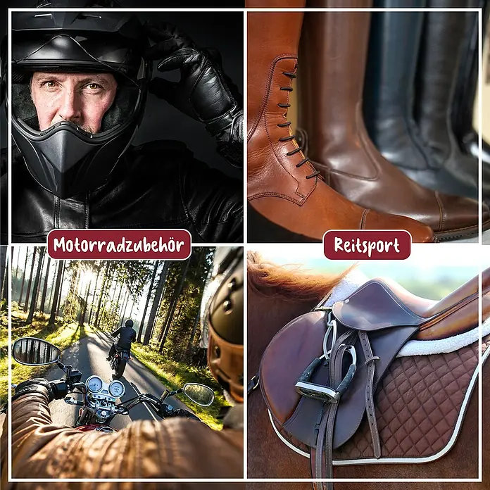 Poliboy Reinigungsmittel Leder - 375 ml, Flasche mit Sprühkopf - Motorradzubehör und Reitsportartikel: Helme, Handschuhe, Stiefel und Sättel für Motorradfahrer und Reiter.