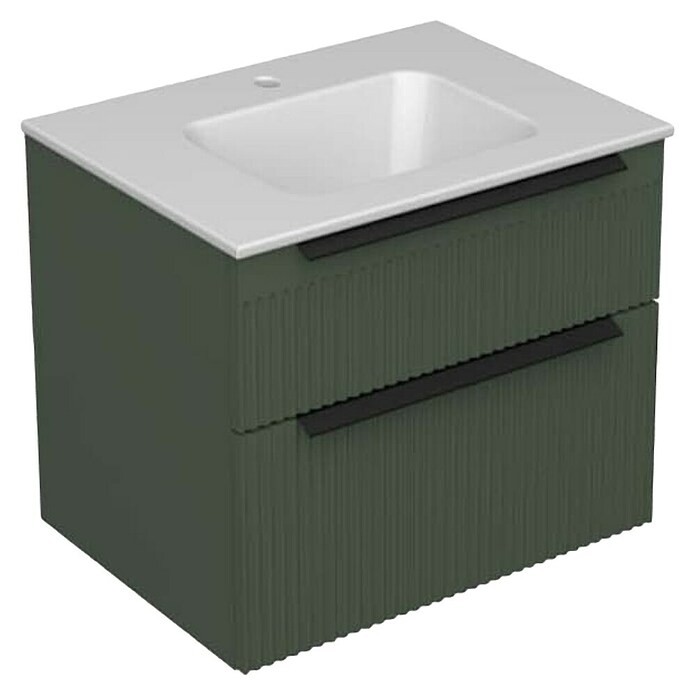 Aquaart Kupaonski ormarić ispod umivaonika Miriad 60  (Š x D x V: 602 x 452 x 526 mm, Zelena, s umivaonikom) | BAUHAUS
