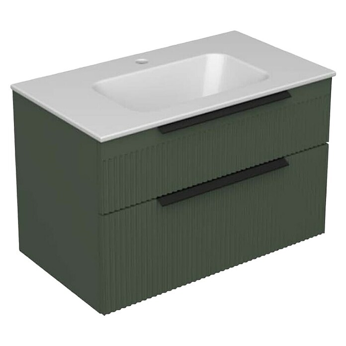 Aquaart Kupaonski ormarić ispod umivaonika Miriad 80  (Š x D x V: 802 x 452 x 526 mm, Zelena, s umivaonikom) | BAUHAUS
