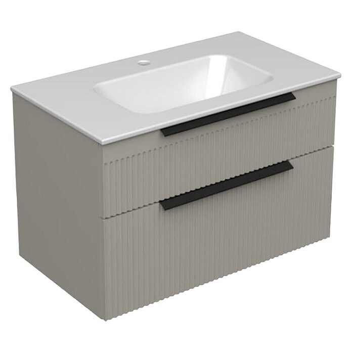 Aquaart Kupaonski ormarić ispod umivaonika Miriad  (Š x D x V: 802 x 452 x 526 mm, Siva, S umivaonikom) | BAUHAUS