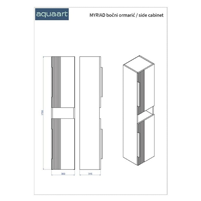 Aquaart Visoki ormar Miriad  (Š x D x V: 35 x 31,5 x 170 cm) | BAUHAUS
