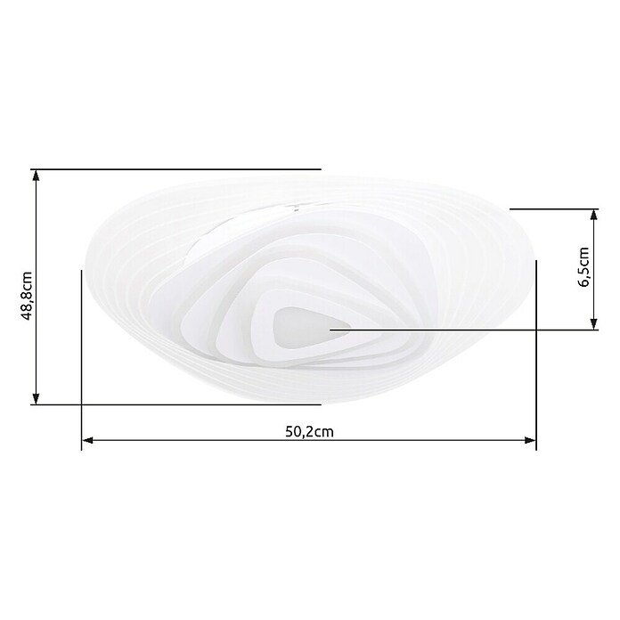 Globo LED stropna svjetiljka Jocelyn  (40 W, D x Š x V: 50,2 x 48,8 x 6,5 cm, Bijela, Topla bijela) | BAUHAUS