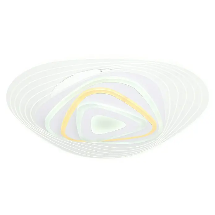 Globo LED-Deckenleuchte Jocelyn - 40 W, L x B x H: 50,2 x 48,8 x 6,5 cm, Weiß, Warmweiß - Moderne LED-Deckenleuchte mit geschwungenem, dreieckigem Design. Die Leuchte sorgt für eine stilvolle Beleuchtung in jedem Raum.