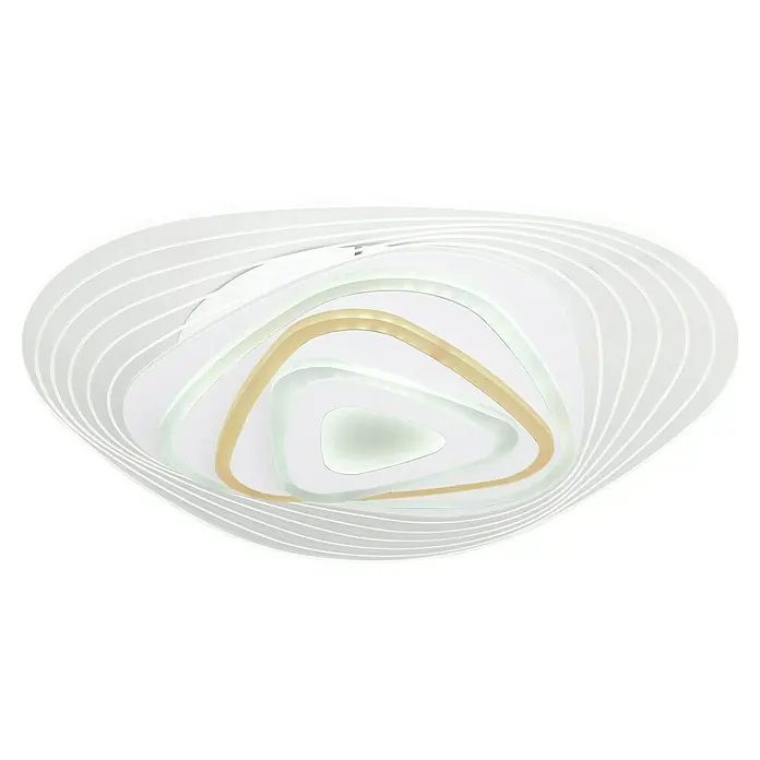 Globo LED-Deckenleuchte Jocelyn - 40 W, L x B x H: 50,2 x 48,8 x 6,5 cm, Weiß, Warmweiß - Moderne LED-Deckenleuchte mit dreieckigen Formen und warmweißen Akzenten, ideal für stilvolle Innenräume.\n