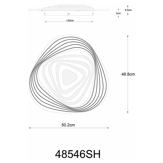 Globo LED stropna svjetiljka Jocelyn  (40 W, D x Š x V: 50,2 x 48,8 x 6,5 cm, Bijela, Topla bijela) | BAUHAUS