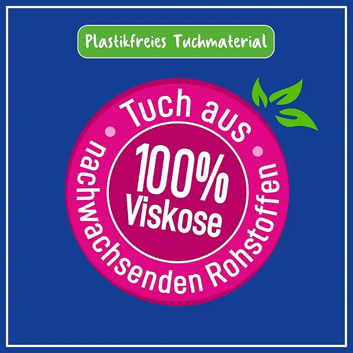 Poliboy Feuchttücher Küche XXL - 24 Stk. - Illustration von einem Viskosetuch aus 100% erneuerbaren Rohstoffen und ohne Plastik.