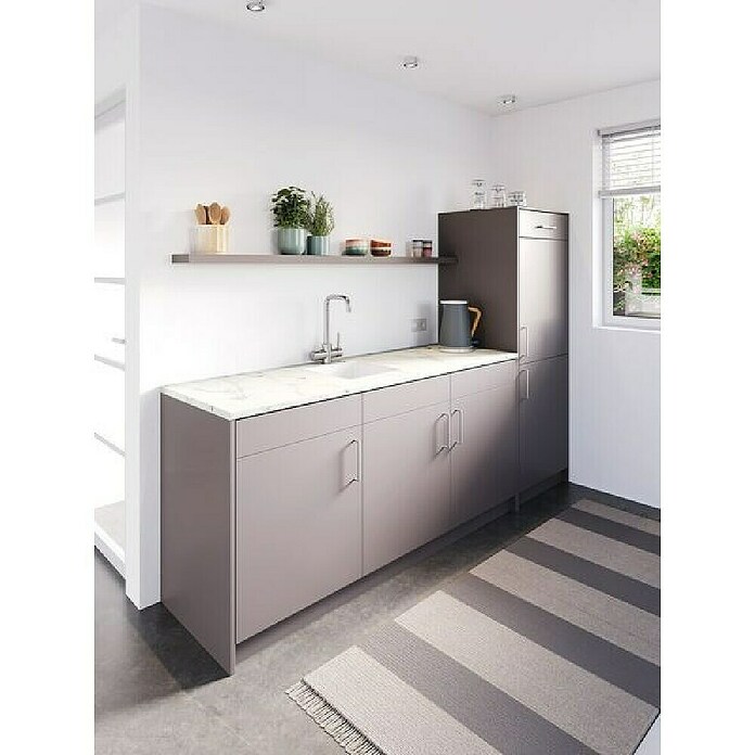 CanDo Keukenwerkblad Aanrechtblad Mat wit Marmer (Spaanplaat, 182 x 60 x 2,8 cm, Mat wit Marmer) | BAUHAUS