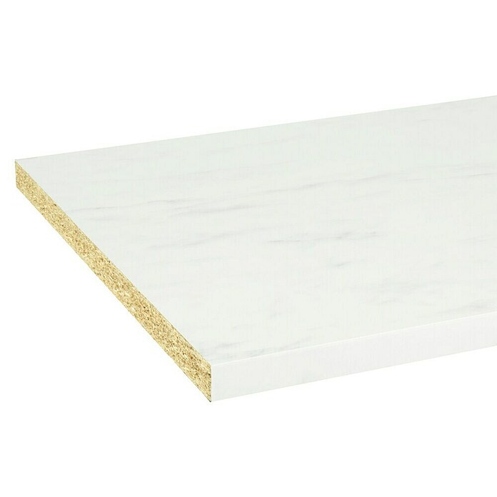 CanDo Keukenwerkblad Aanrechtblad Mat wit Marmer (Spaanplaat, 304 x 64 x 3,8 cm, Mat wit Marmer) | BAUHAUS