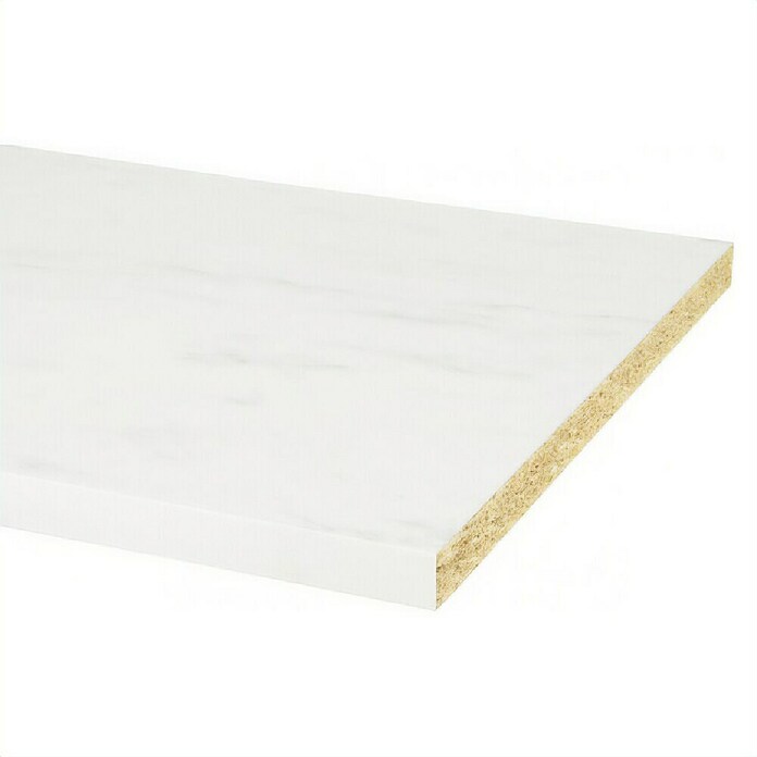 CanDo Keukenwerkblad Aanrechtblad Mat wit Marmer (Spaanplaat, 304 x 64 x 3,8 cm, Mat wit Marmer) | BAUHAUS