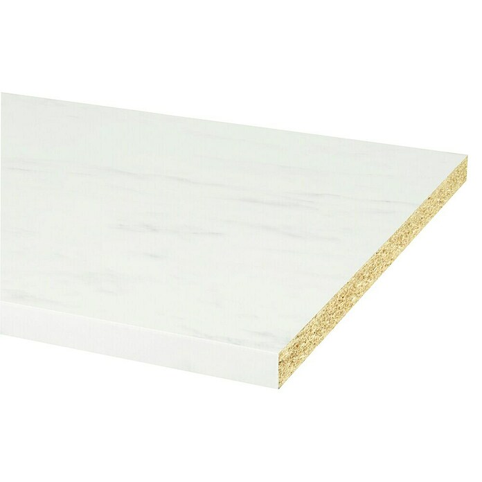 CanDo Keukenwerkblad Aanrechtblad Mat wit Marmer (Spaanplaat, 304 x 64 x 3,8 cm, Mat wit Marmer) | BAUHAUS