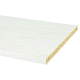 CanDo Keukenwerkblad Aanrechtblad Mat wit Marmer (Spaanplaat, 304 x 64 x 3,8 cm, Mat wit Marmer)