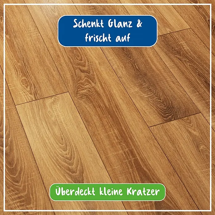 Poliboy Reinigungsmittel Laminat Renovierer - 500 ml, Flasche - Laminatboden mit einer glänzenden Oberfläche, die kleine Kratzer abdeckt und den Raum erfrischt.\n