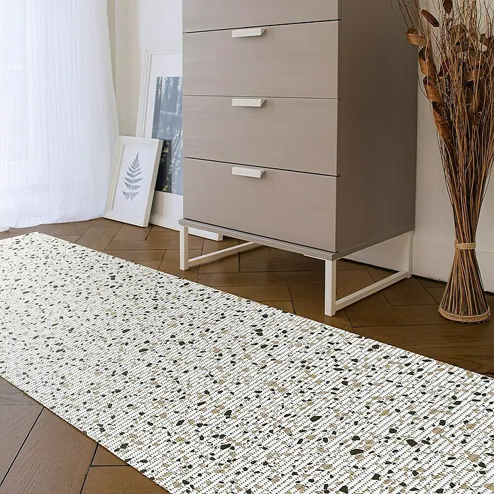 D-c-fix Bodenmatte Meterware Floor Comfort - Terrazzo, Breite: 65 cm - Ein eleganter Läufer mit Terrazzo-Muster, der den Raum optisch aufwertet und eine moderne Note verleiht. Ideal für Flure und Wohnbereiche.