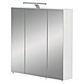 Schildmeyer Armario con espejo LED (An x Al: 70 x 75 cm, Con iluminación, Tablero de aglomerado, Blanco)