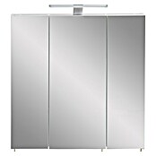 Schildmeyer Armario con espejo LED (An x Al: 70 x 75 cm, Con iluminación, Tablero de aglomerado, Blanco)