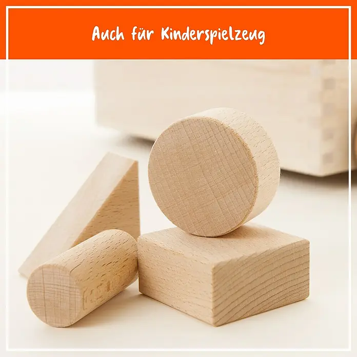 Poliboy Möbelwachs - 200 ml, Flasche - Holzbausteine in verschiedenen Formen, auch für Kinderspielzeug geeignet. Fördert spielerisch die Kreativität und Motorik.