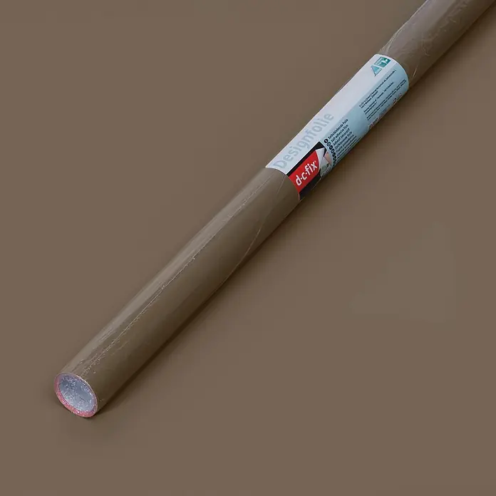 D-c-fix Klebefolie Uni Seidenmatt - 200 x 45 cm, Teak Braun, Selbstklebend - Ein Rolle Designfolie der Marke d-c-fix in einem natürlichen Braunton, ideal für DIY-Projekte und zur Dekoration von Oberflächen.