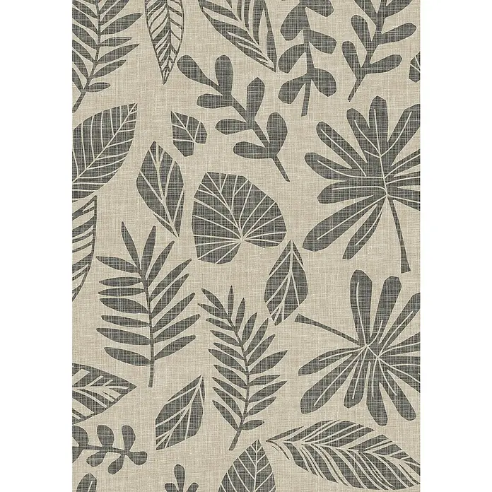 D-c-fix Tischdecke Manhattan - 20 x 1,4 m, Rechteckig, Kunststoff, Onyx - Texturierter Stoff mit botanischem Blätterdruck in gedämpften Farben. Ideal für stilvolle Vorhänge und Kissen.