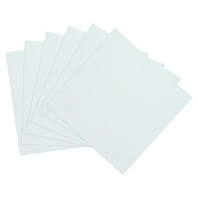 D-c-fix Fliesensticker - 6 Stk., 15 x 15 cm, Weiß - Mehrere weiße Papierblätter liegen übereinander und bilden einen Stapel für den Bürobedarf oder kreative Projekte.