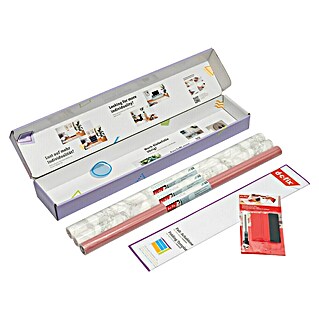 D-c-fix Klebefolie Kreativ-Kit (3 Stk., 2 m x 67,5 cm, Marmi Grau/Uni Seidenmatt Ash Rose, Selbstklebend)