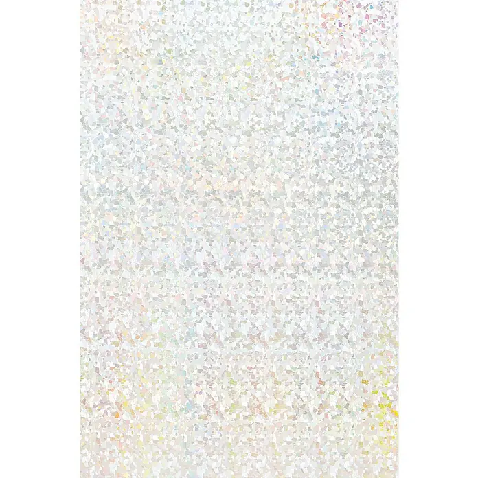 D-c-fix Static Glasfolie Rainbow Shards - 150 x 45 cm, Transluzent, Statisch haftend - Glitzernder, weißer Hintergrund mit subtilen Farbverläufen, ideal für festliche Designs und elegante Präsentationen.