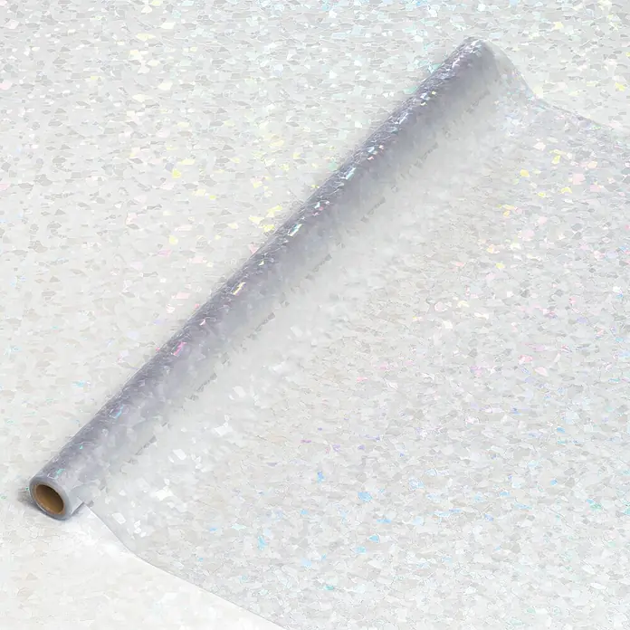 D-c-fix Static Glasfolie Rainbow Shards - 150 x 45 cm, Transluzent, Statisch haftend - Glitzernde transparente Tischdecke auf einer Rolle, die einen schimmernden Effekt erzeugt und ideal für festliche Anlässe ist.