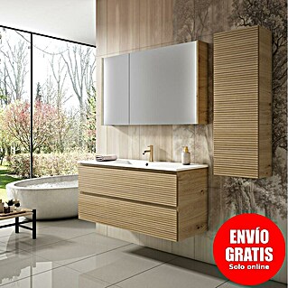 Mueble de lavabo Naomi 2C (L x An x Al: 45 x 120 x 55 cm, Roble garriga)