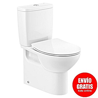 Roca Mitos Pack de WC (Con borde de descarga, Salida WC: Vertical, Salida dual, Blanco)
