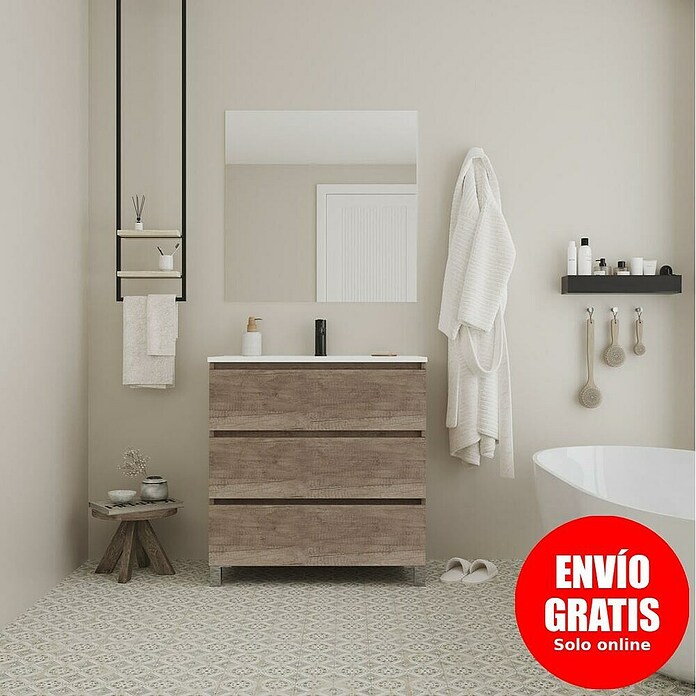 Conjunto de mueble de baño Inter (Ancho: 80 cm, Nebraska, 3 pzs.) | BAUHAUS