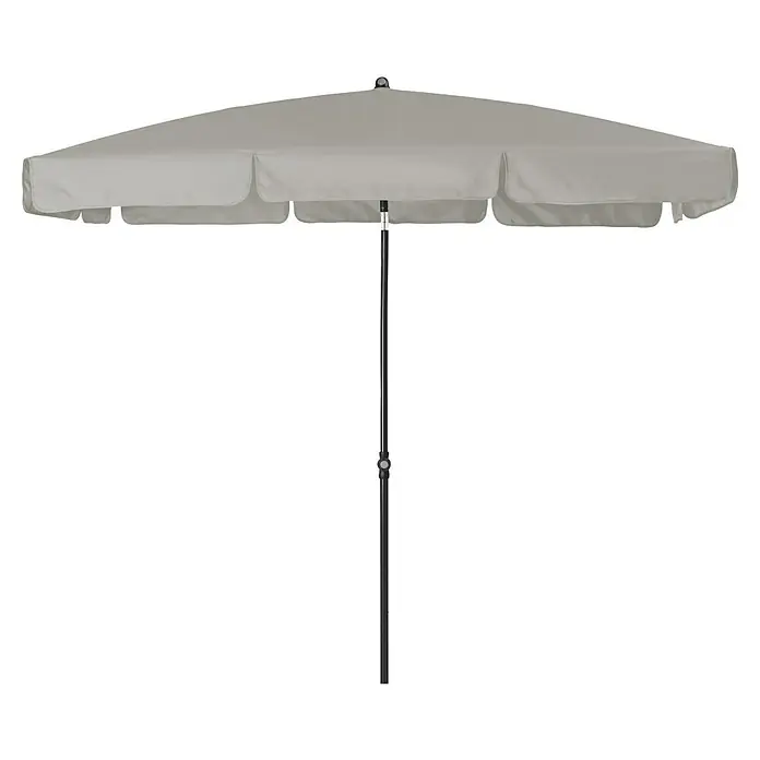 Doppler Sunline Balkonschirm Waterproof Neo - Hellgrau, Bespannungsmaß (L x B): 120 x 225 cm - Ein stilvoller Sonnenschirm mit einem robusten Gestell und einer beigefarbenen Bespannung, der ideal für sonnige Tage im Freien ist.