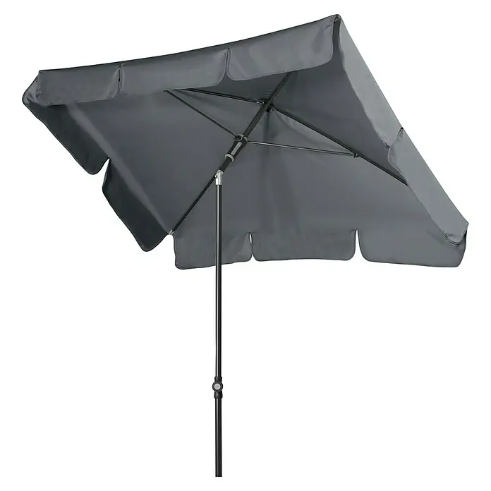 Doppler Sunline Balkonschirm Waterproof Neo - Anthrazit, Bespannungsmaß (L x B): 120 x 185 cm - Grauer quadratischer Gartenschirm mit stabilem Metallgestell. Ideal für den Außenbereich als Sonnenschutz.