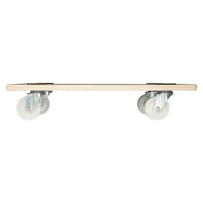 Wagner System Transportroller MM1609 - L x B x H: 57,5 x 29 x 11 cm, Traglast: 250 kg, Holz - Abbildung eines Möbelrollers mit Holzplatte und vier Rollen, ideal zum einfachen Transport schwerer Gegenstände.