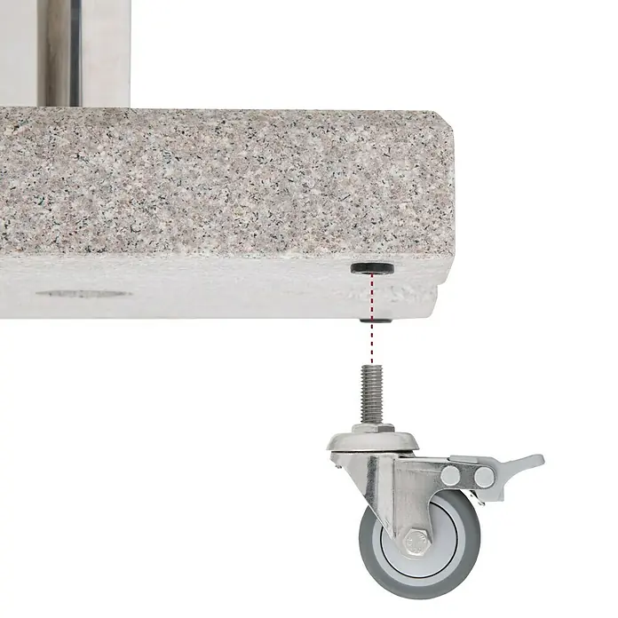 Doppler Rollen-Set Life - Passend für: Doppler Granitschirmständer Life, 4 Stk. - Rollen mit Gewinde und verstellbaren Füßen unter einer Tischplatte aus Granit für Stabilität und Mobilität.