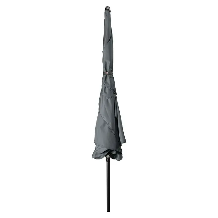 Doppler Sunline Balkonschirm Waterproof Neo - Anthrazit, Bespannungsmaß (L x B): 120 x 225 cm - Ein geschlossener grauer Sonnenschirm mit Mast, ideal für den Garten oder die Terrasse, bietet Schatten und Schutz vor der Sonne.
