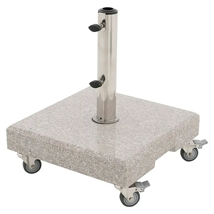 Doppler Rollen-Set Life - Passend für: Doppler Granitschirmständer Life, 4 Stk. - Quadratischer Sonnenschirmständer mit Rollen für bequemen Transport und stabilen Halt. Der ideale Begleiter für sonnige Tage im Garten.