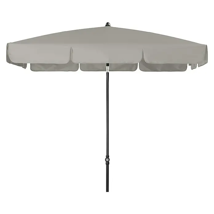 Doppler Sunline Balkonschirm Waterproof Neo - Hellgrau, Bespannungsmaß (L x B): 120 x 185 cm - Grauer quadratischer Sonnenschirm mit schwarzem Ständer, ideal für den Garten oder die Terrasse, bietet optimalen Sonnenschutz.